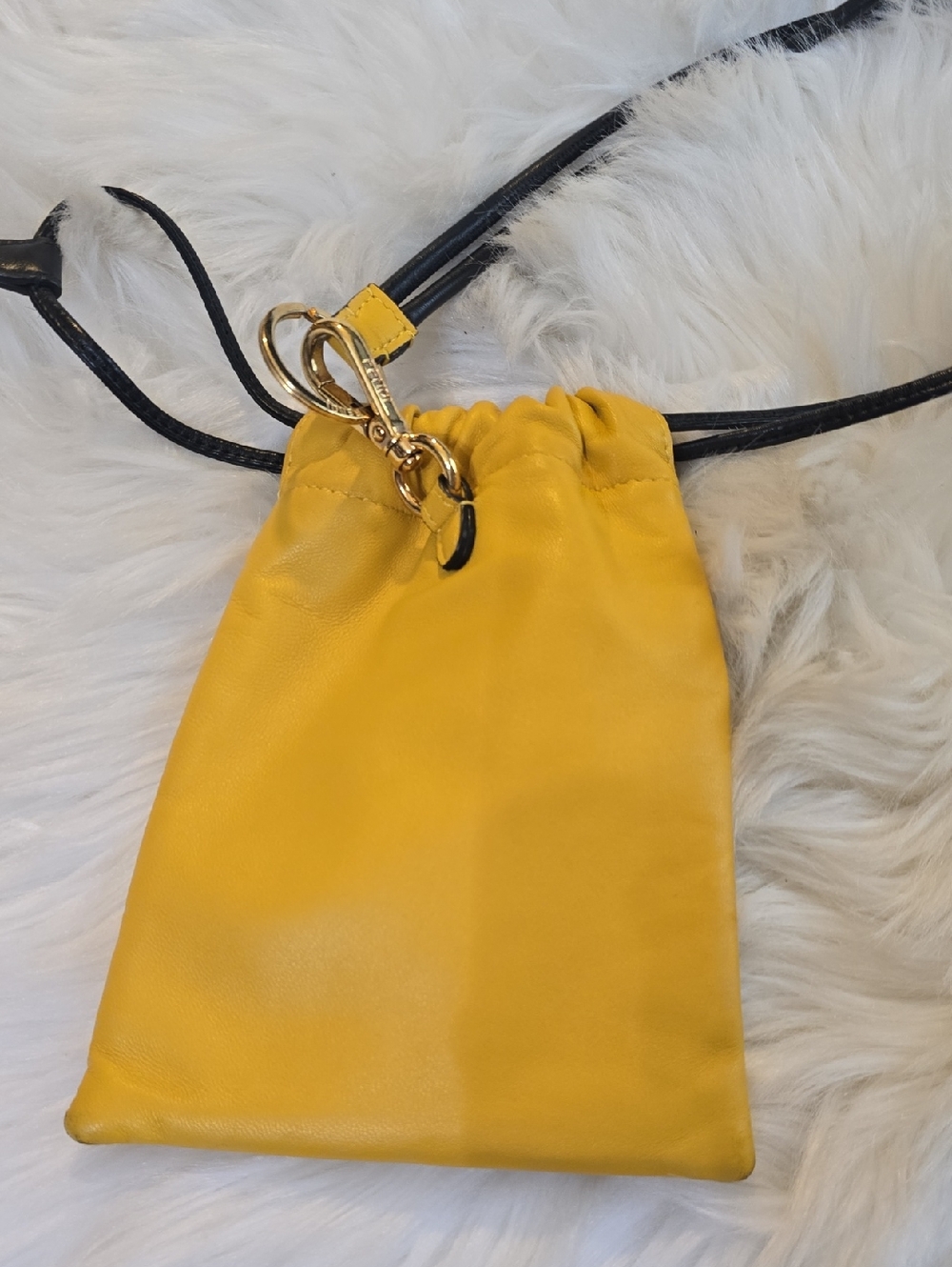 Fendi‎ Yellow Drawstring Mini Pouch - Picture 8 of 17